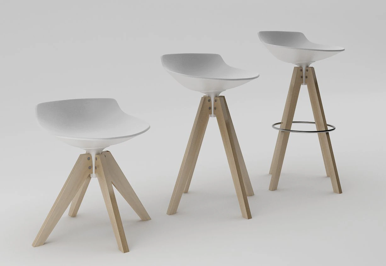 mdfitalia 4-legged flow stool 3D Model .c4d .max .obj .3ds .fbx .stl .blend 