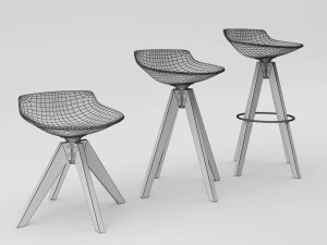 mdfitalia 4-legged flow stool 3D Model