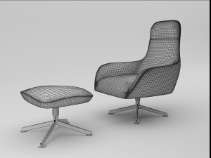 zanotta 896 kent armchair 3D मॉडल