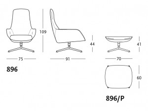 zanotta 896 kent armchair 3D मॉडल