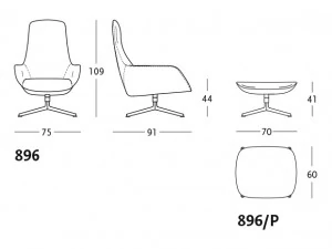 zanotta 896 kent armchair 3D Model