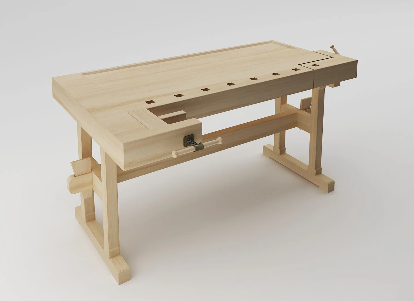 carpentry bench 3D Model .c4d .max .obj .3ds .fbx .stl .blend 