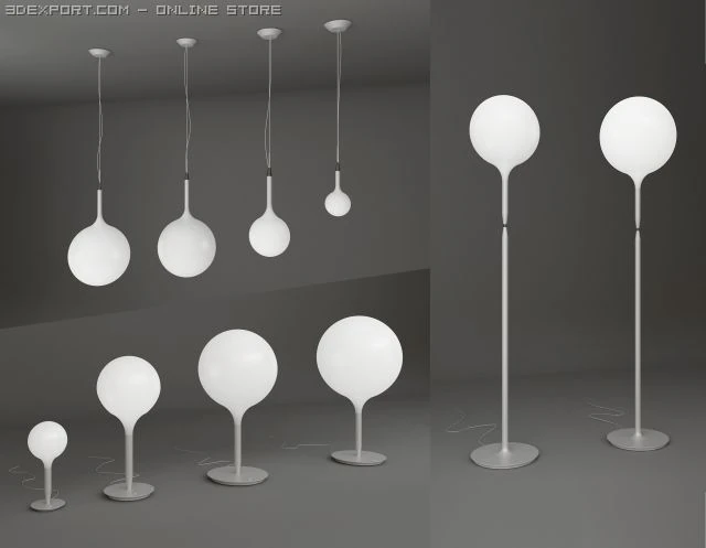 artemide castore sospensione 3D Model .c4d .max .obj .3ds .fbx .stl .blend
