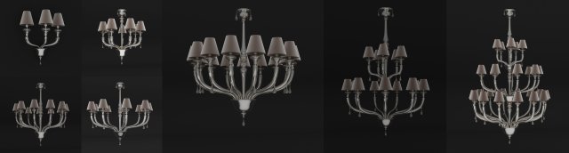 barovier toso 7 objects maine collection 3D 모델 .c4d .max .obj .3ds .fbx .stl .blend