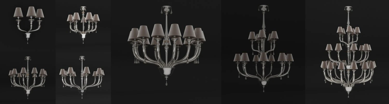 barovier toso 7 objects maine collection 3D Model .c4d .max .obj .3ds .fbx .stl .blend