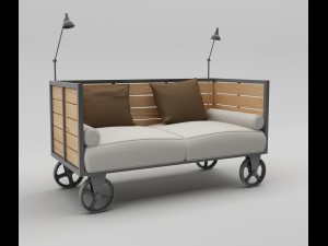steampunk sofa Modèle 3D
