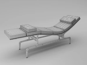 m&eacute;ridienne &agrave; coussin moelleux Modèle 3D