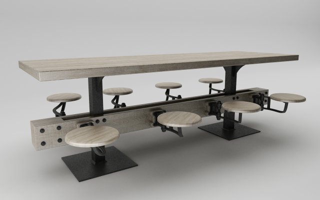 steampunk big table 3D Модель .c4d .max .obj .3ds .fbx .stl .blend 