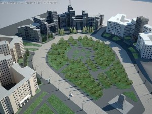 freedom square ukrainian 3D Model