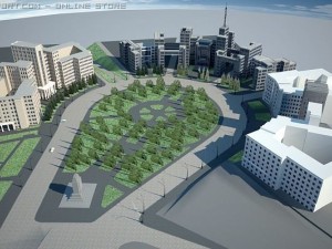 freedom square ukrainian 3D Model