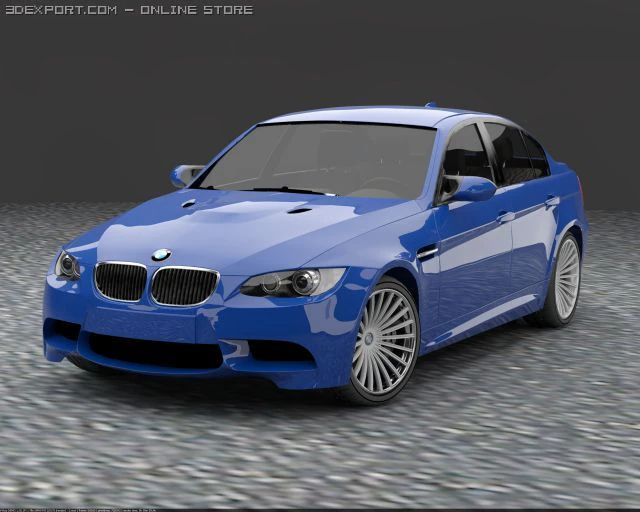 bmw m3 2007 3D Model .c4d .max .obj .3ds .fbx .stl .blend 