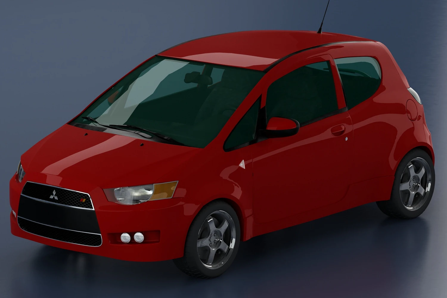 mitsubishi colt 2009 3doors 3D Model .c4d .max .obj .3ds .fbx .stl .blend