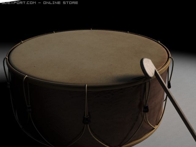 drum 3D Model .c4d .max .obj .3ds .fbx .stl .blend 