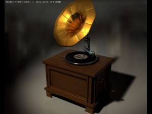 gramophone animated Modèle 3D