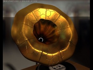 gramophone animated Modelo 3D