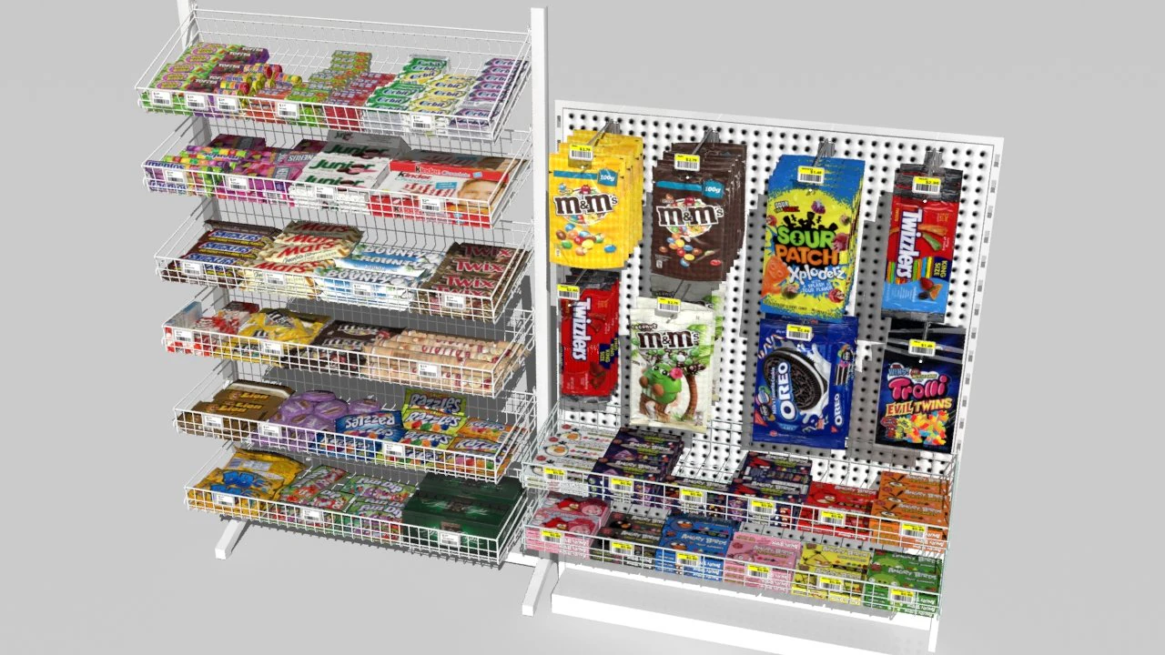 candy rack 3D Model .c4d .max .obj .3ds .fbx .stl .blend 