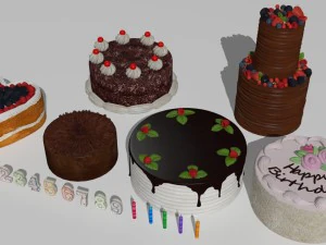 6 cakes 3D Model