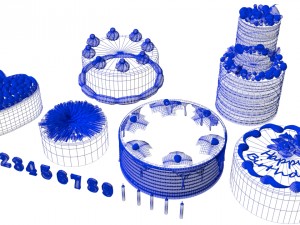 6 cakes 3D-Modell