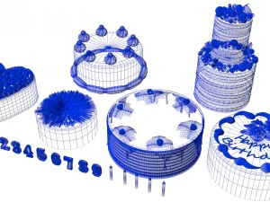 6 cakes 3D Model
