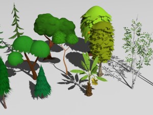 cartoon trees 3D-Modell