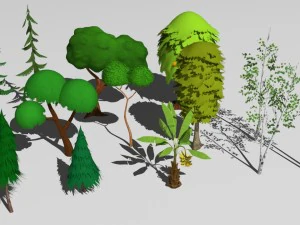 rysunkowe drzewa Model 3D