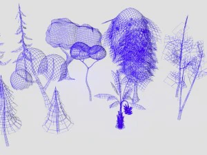 cartoon trees 3D Model