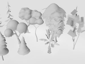 cartoon trees 3D Model