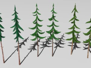 cartoon trees 3D Model