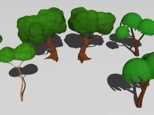 cartoon trees 3D Model