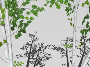 cartoon trees 3D Model