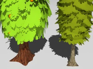 cartoon trees 3D Model