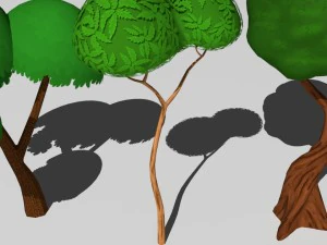 cartoon trees 3D Model