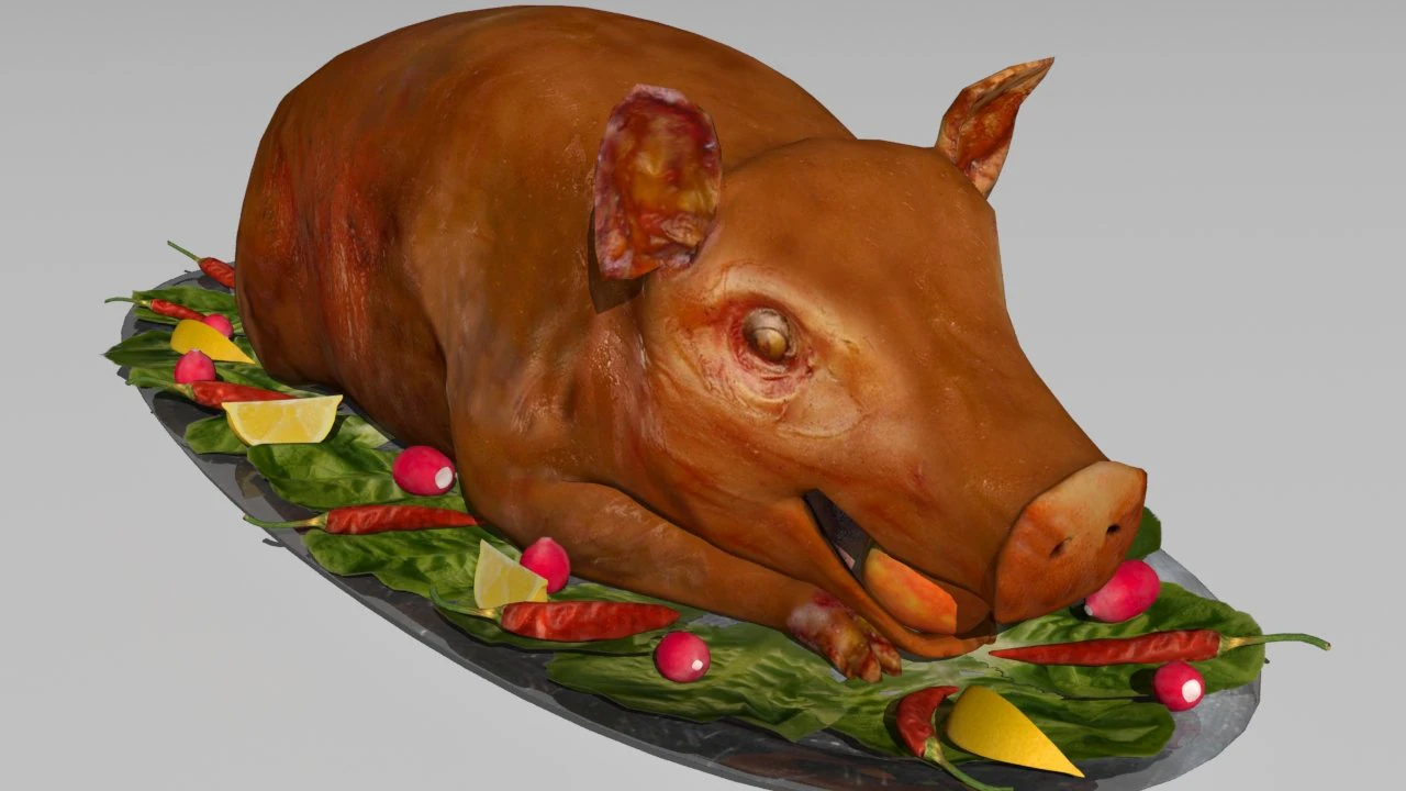 pig roast 3D Model .c4d .max .obj .3ds .fbx .stl .blend