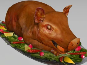 porco assado Modelo 3D