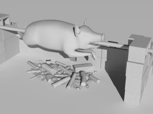 spit roast 3D Model
