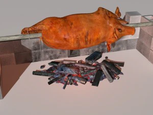 spit roast 3D Model