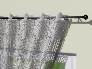 crochet lace curtains 3D Model