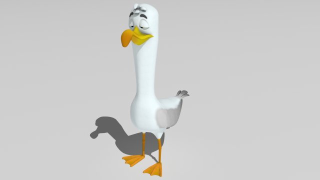goofy seagull 3Dモデル .c4d .max .obj .3ds .fbx .stl .blend 