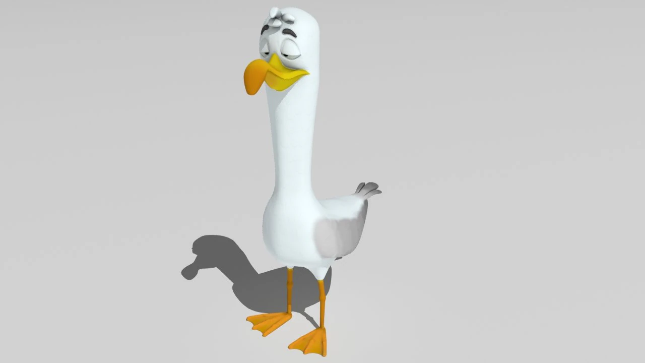 goofy seagull 3D Model .c4d .max .obj .3ds .fbx .stl .blend