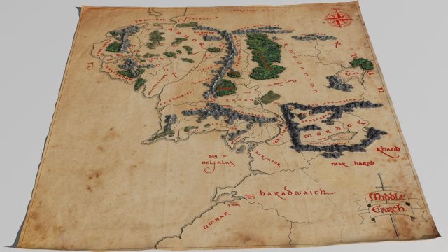 Map of middle earth Model 3D .c4d .max .obj .3ds .fbx .stl .blend 