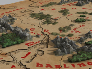 Map of middle earth Model 3D