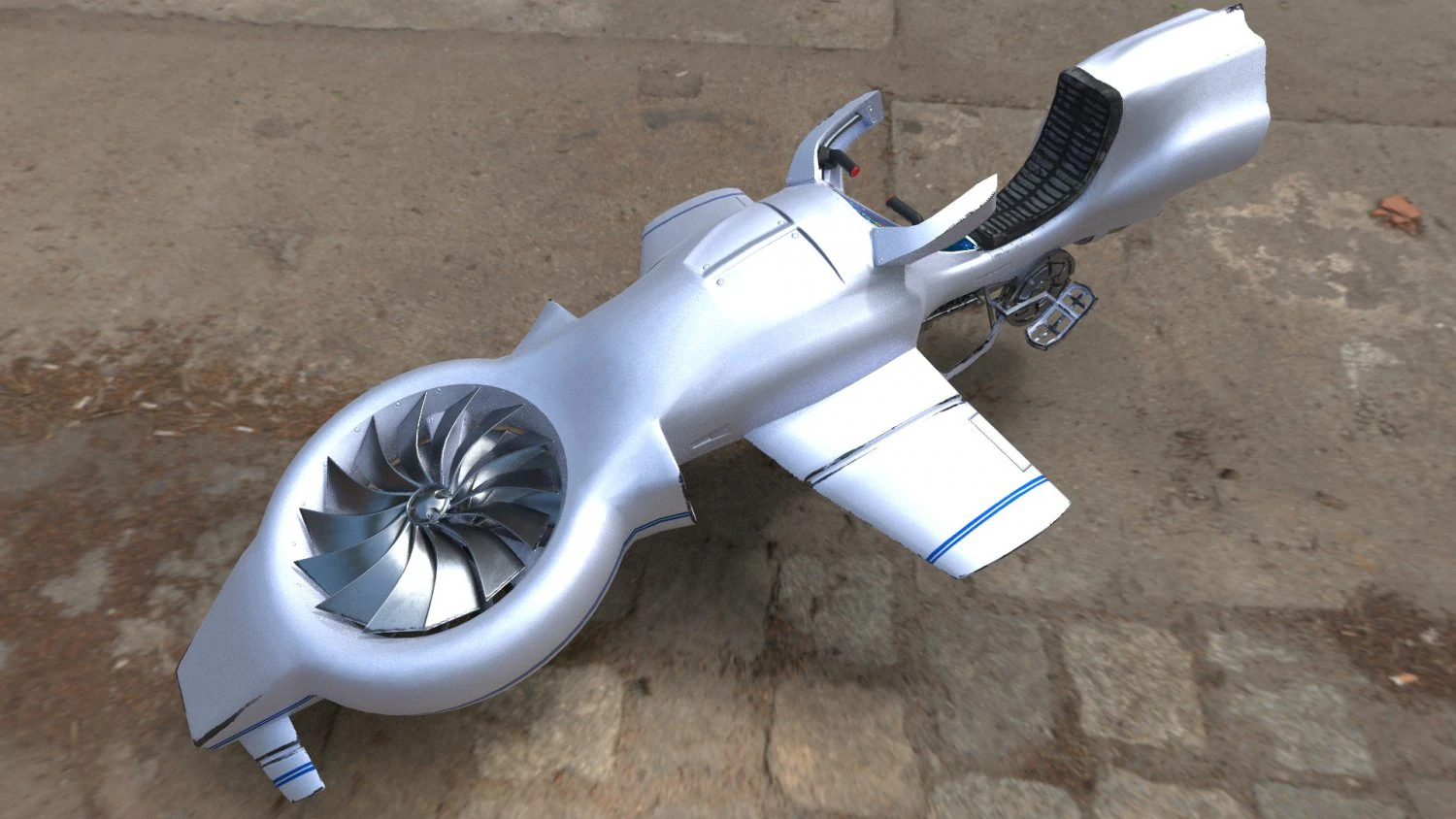 hoverbike 3D Model .c4d .max .obj .3ds .fbx .stl .blend 