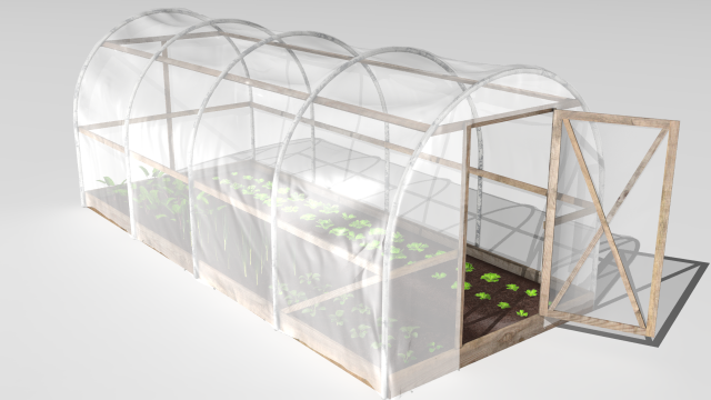 plastic greenhouse 3D Model .c4d .max .obj .3ds .fbx .stl .blend 