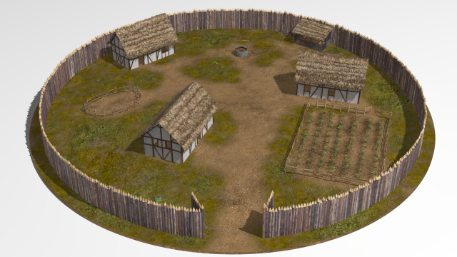 wooden fort Modello 3D .c4d .max .obj .3ds .fbx .stl .blend 