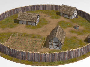 wooden fort Modello 3D