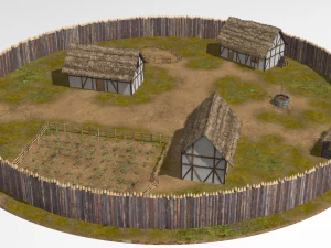 wooden fort 3D Model