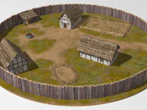 wooden fort Modello 3D