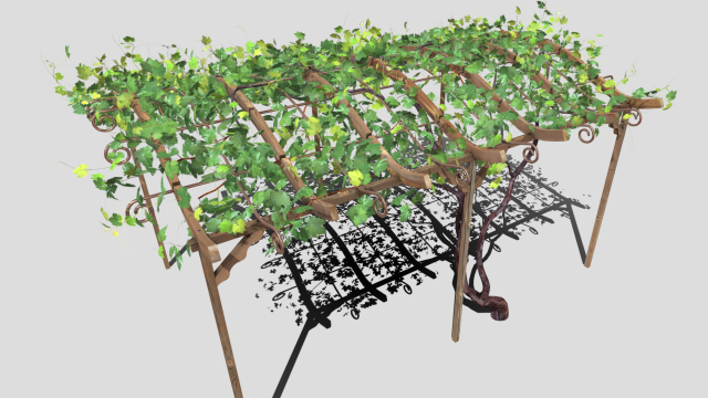 vine pergola Modelo 3D .c4d .max .obj .3ds .fbx .stl .blend 