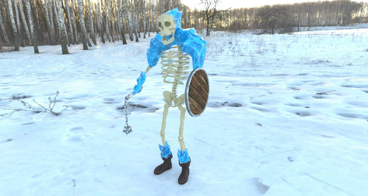 ice skeleton 3D Model .c4d .max .obj .3ds .fbx .stl .blend 
