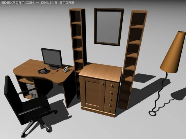 room furniture 3D Model .c4d .max .obj .3ds .fbx .stl .blend 